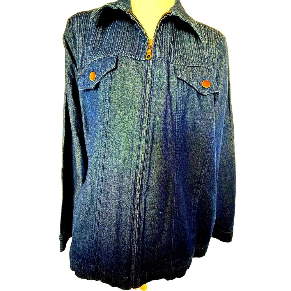 SKU3184 Vintage 1980s Draper's & Damon's Women's Plus XL Blue Denim Jacket